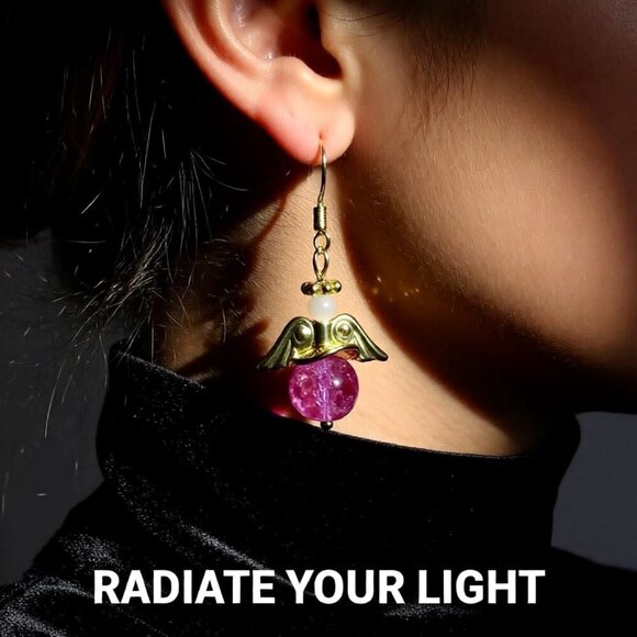 For Adults or Kids! Pink & Gold Angel Earrings! - Picture 2 of 8